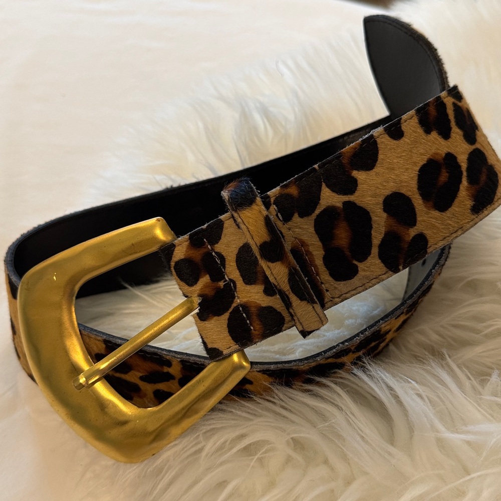 Nava/New York Leopard‎ Belt/Brass Buckle